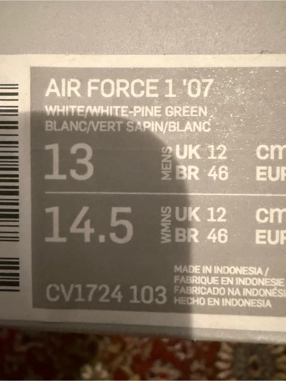 Nike Air Force 1 Low White Pine Green